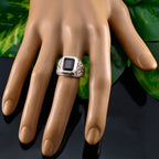 Garnet Solitaire Egyptian Sterling Silver Red Gems Eye catching Signet Ring Jewelry