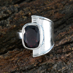 Garnet Solitaire Moroccan 925 Silver Red Gemstone Essential  Trendy Ring Jewelry