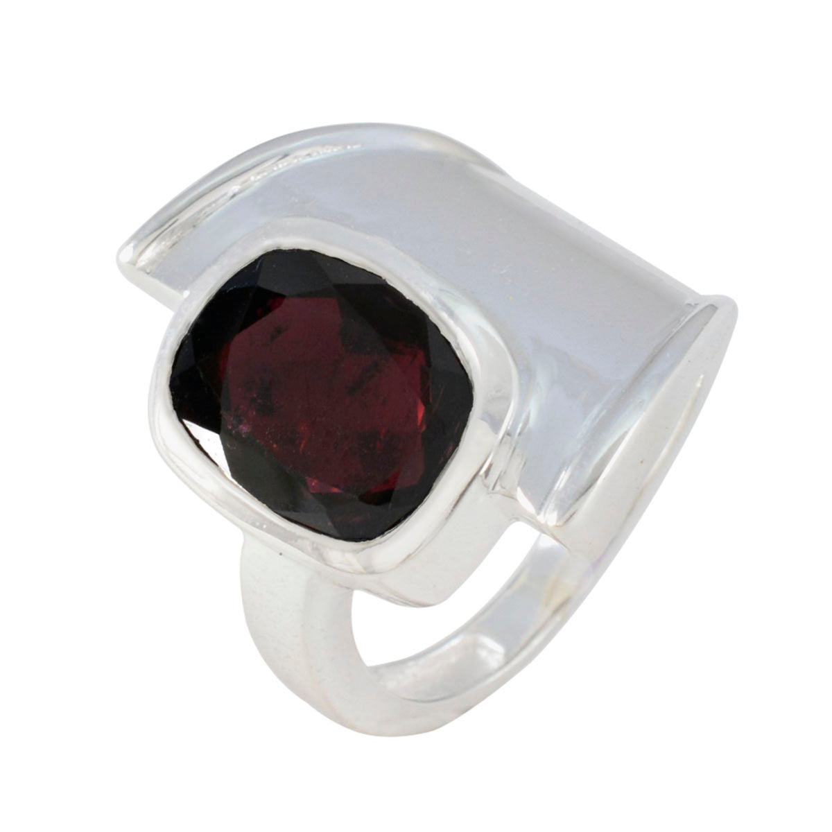 Garnet Solitaire Moroccan 925 Silver Red Gemstone Essential  Trendy Ring Jewelry