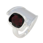 Garnet Solitaire Moroccan 925 Silver Red Gemstone Essential  Trendy Ring Jewelry