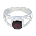 Garnet Solitaire Egyptian Silver Red Gems Tiny Boho Ring Jewelry