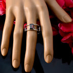 Garnet Solitaire Japanese Sterling Silver Red Gemstone Whisper thin Geometric Band Jewelry