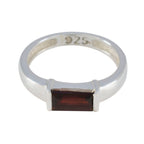 Garnet Solitaire Japanese Silver Red Gemstones Whisper thin Trendy Ring Jewelry