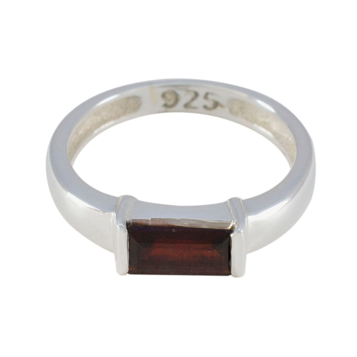 Garnet Solitaire Japanese Silver Red Gemstones Whisper thin Trendy Ring Jewelry