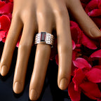 Garnet Solitaire Indian 925 Silver Red Gemstones Minimal Romantic Ring Jewelry