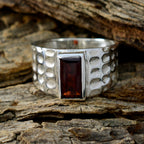 Garnet Solitaire Indian 925 Silver Red Gemstones Minimal Romantic Ring Jewelry