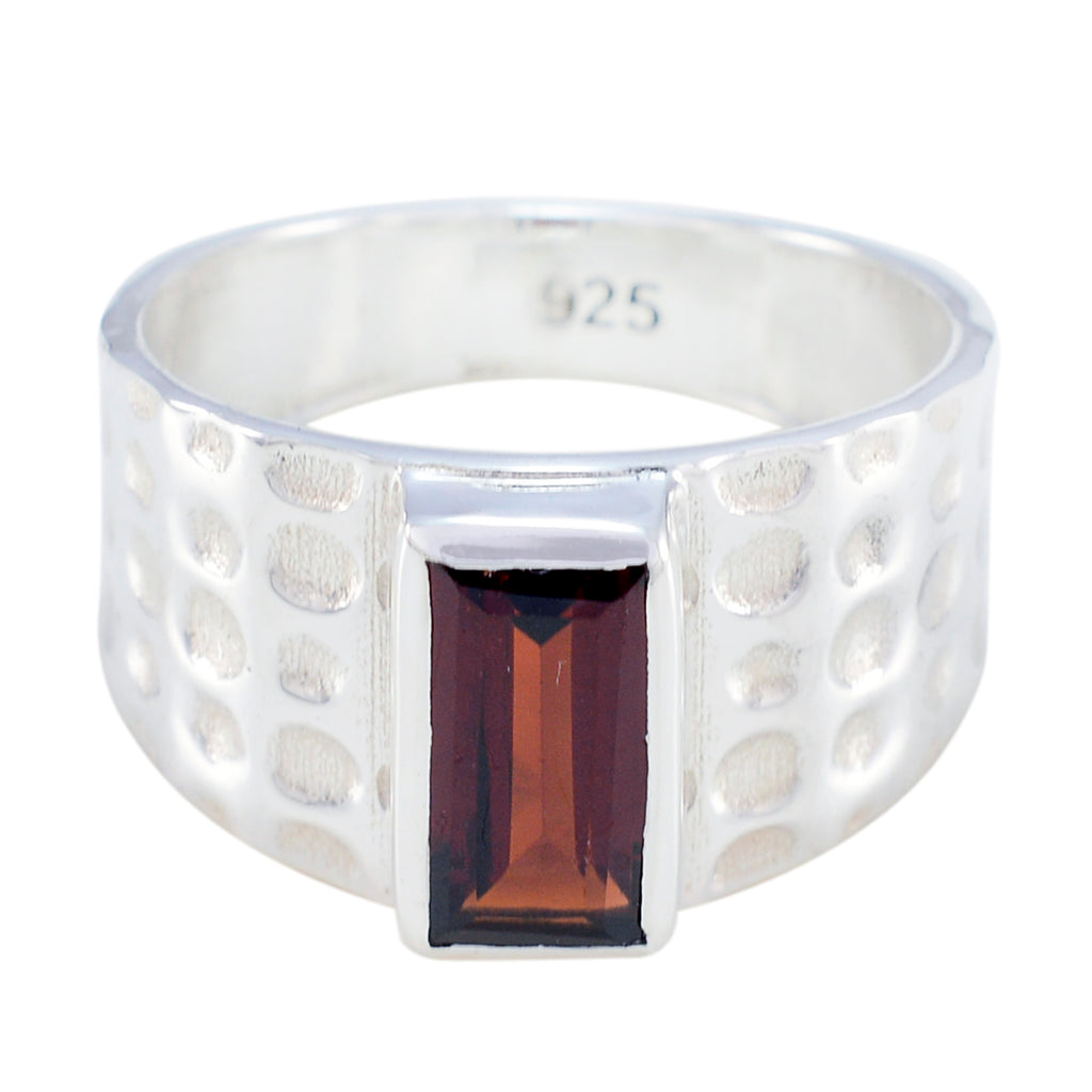 Garnet Solitaire Indian 925 Silver Red Gemstones Minimal Romantic Ring Jewelry