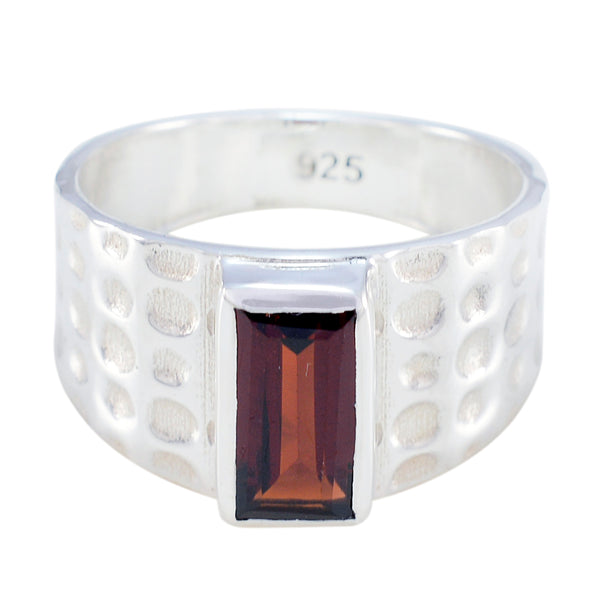 Garnet Solitaire Indian 925 Silver Red Gemstones Minimal Romantic Ring Jewelry
