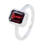 Garnet Solitaire Japanese Sterling Silver Red Gems Dainty Abstract Ring Jewelry