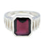 Garnet Solitaire Russian 92.5 Silver Red Gemstones Mid weight Signet Ring Jewelry