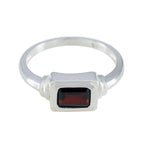 Garnet Solitaire Japanese Silver Red Gems Whisper thin Abstract Ring Jewelry