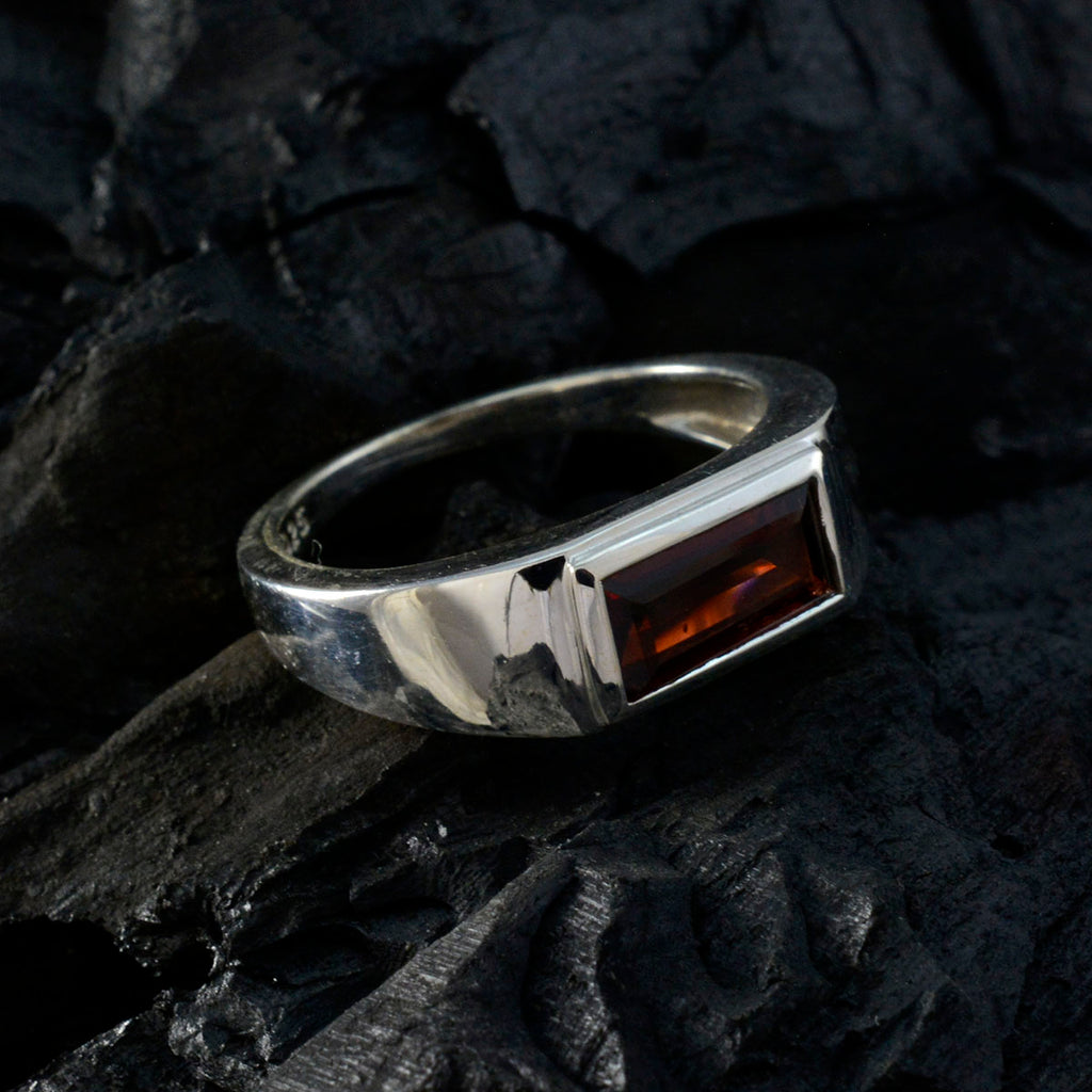 Garnet Solitaire German 925 Sterling Silver Red Gems Tiny Artisan Ring Jewellery