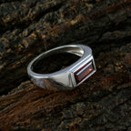 Garnet Solitaire German 925 Sterling Silver Red Gems Tiny Artisan Ring Jewellery