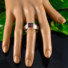 Garnet Solitaire Moroccan Sterling Silver Red Gemstone Classic Feminine Ring Jewelry