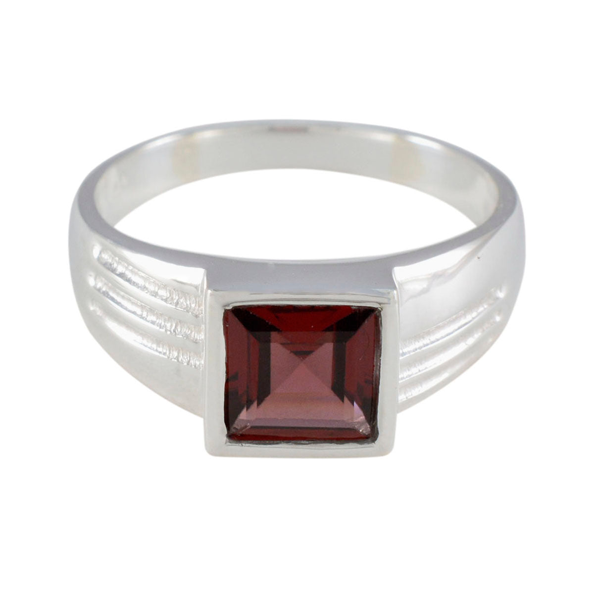 Garnet Solitaire Moroccan Sterling Silver Red Gemstone Classic Feminine Ring Jewelry