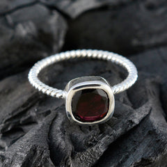 Garnet Solitaire Turkish Silver Red Gems Dainty Sophisticated Ring Jewelry