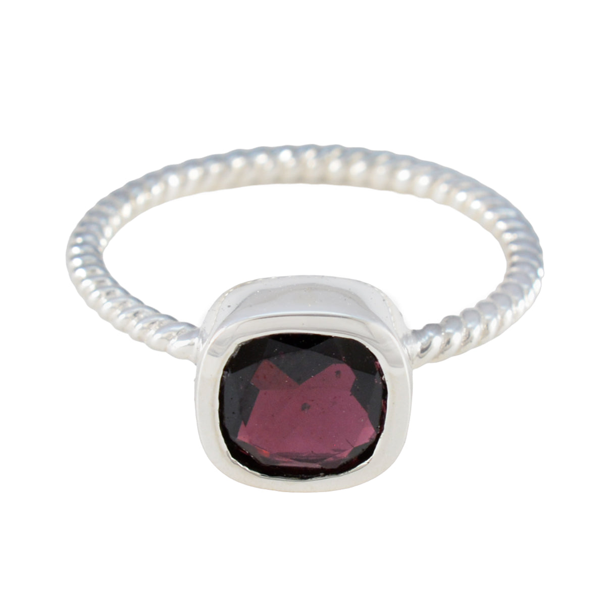 Garnet Solitaire Turkish Silver Red Gems Dainty Sophisticated Ring Jewelry