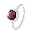 Garnet Solitaire Turkish Silver Red Gems Dainty Sophisticated Ring Jewelry