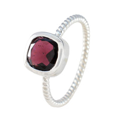 Garnet Solitaire Turkish Silver Red Gems Dainty Sophisticated Ring Jewelry