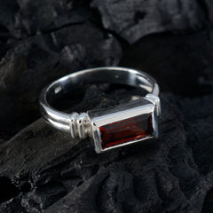 Garnet Solitaire Moroccan 925 Silver Red Gems Minimal Boho Ring Jewelry