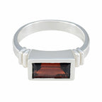 Garnet Solitaire Moroccan 925 Silver Red Gems Minimal Boho Ring Jewelry