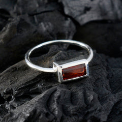 Garnet Solitaire Turkish 925 Sterling Silver Red Gems Delicate Trendy Ring Jewelry