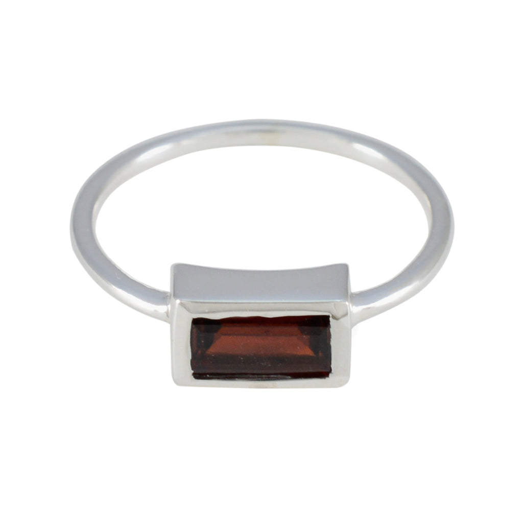 Garnet Solitaire Turkish 925 Sterling Silver Red Gems Delicate Trendy Ring Jewelry