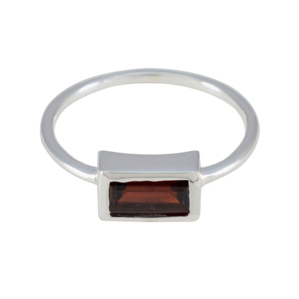 Garnet Solitaire Turkish 925 Sterling Silver Red Gems Delicate Trendy Ring Jewelry