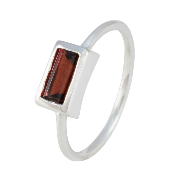 Garnet Solitaire Turkish 925 Sterling Silver Red Gems Delicate Trendy Ring Jewelry