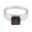 Garnet Solitaire French Silver Red Gemstones Minimal Glamorous Ring Jewellery