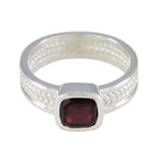 Garnet Solitaire Middle Eastern Silver Red Gems Mid weight Rope Wire Band Jewelry