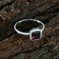 Garnet Solitaire Turkish 925 Silver Red Gemstones Dainty Glamorous Ring Jewelry