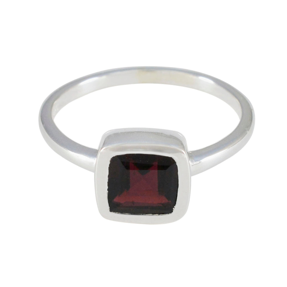 Garnet Solitaire Turkish 925 Silver Red Gemstones Dainty Glamorous Ring Jewelry