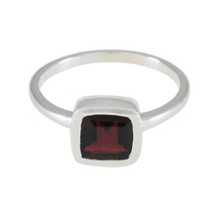 Garnet Solitaire Turkish 925 Silver Red Gemstones Dainty Glamorous Ring Jewelry