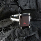Garnet Solitaire African Sterling Silver Red Gems Minimal Romantic Ring Jewellery