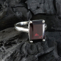 Garnet Solitaire African Sterling Silver Red Gems Minimal Romantic Ring Jewellery