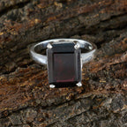 Garnet Solitaire African Sterling Silver Red Gems Minimal Romantic Ring Jewellery
