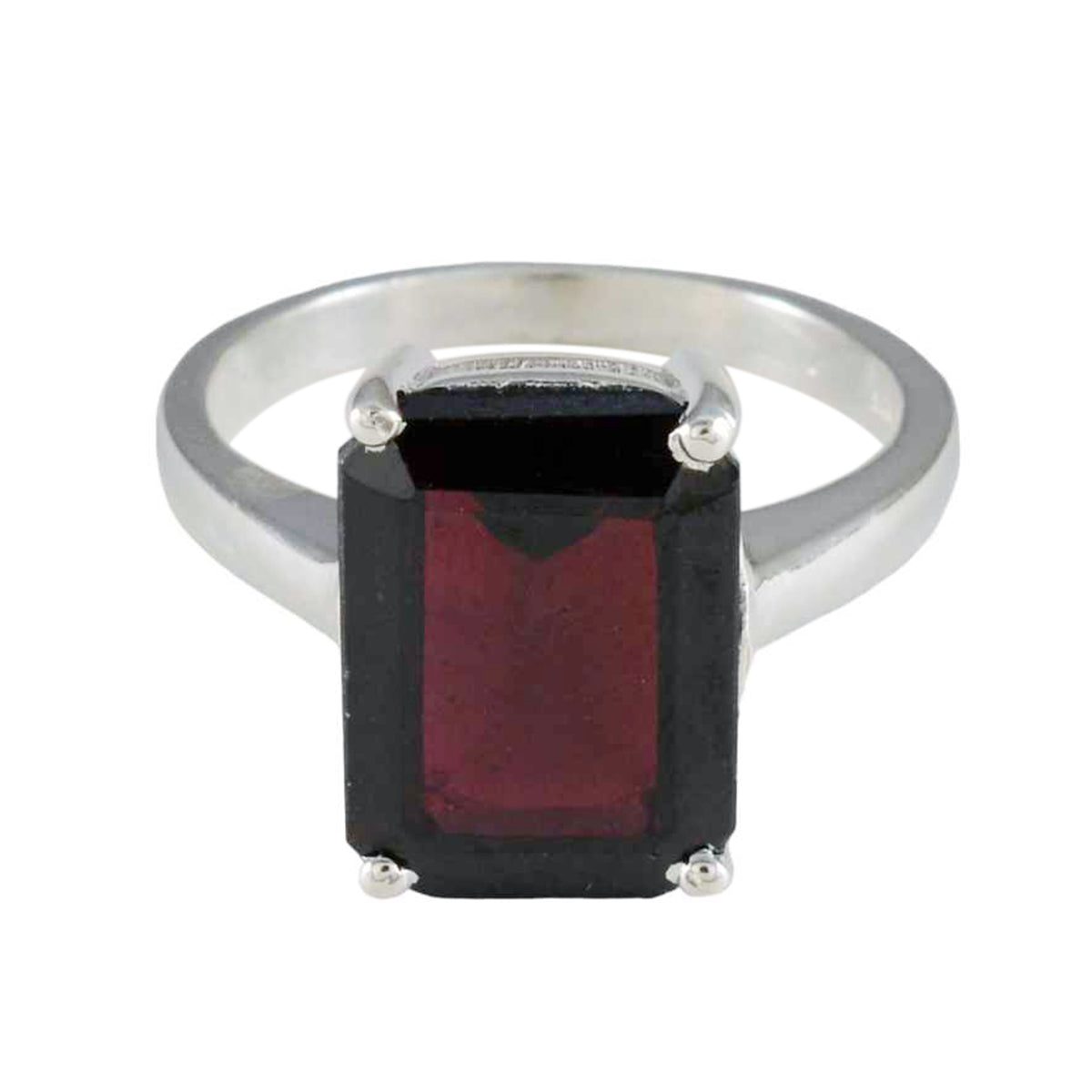 Garnet Solitaire African Sterling Silver Red Gems Minimal Romantic Ring Jewellery