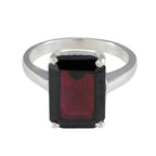 Garnet Solitaire African Sterling Silver Red Gems Minimal Romantic Ring Jewellery