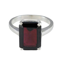 Garnet Solitaire African Sterling Silver Red Gems Minimal Romantic Ring Jewellery