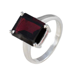 Garnet Solitaire African Sterling Silver Red Gems Minimal Romantic Ring Jewellery