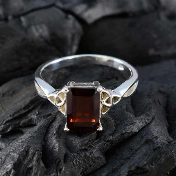 Garnet Solitaire French 925 Sterling Silver Red Gemstone Featherlight Boho Ring Jewelry