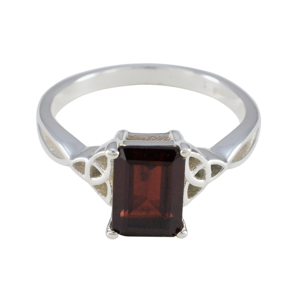 Garnet Solitaire French 925 Sterling Silver Red Gemstone Featherlight Boho Ring Jewelry