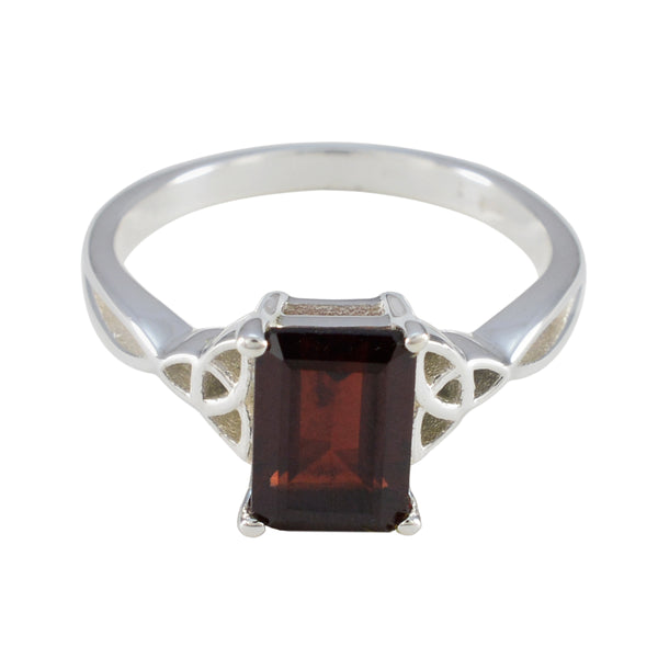 Garnet Solitaire French 925 Sterling Silver Red Gemstone Featherlight Boho Ring Jewelry