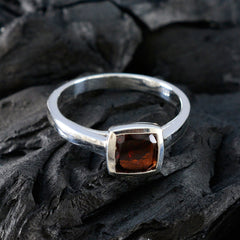 Garnet Solitaire Egyptian 925 Silver Red Gems Featherlight Luxurious Ring Jewelry