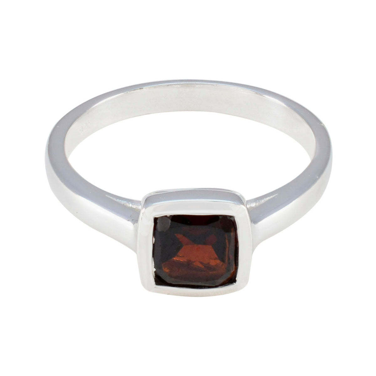 Garnet Solitaire Egyptian 925 Silver Red Gems Featherlight Luxurious Ring Jewelry