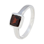 Garnet Solitaire Egyptian 925 Silver Red Gems Featherlight Luxurious Ring Jewelry
