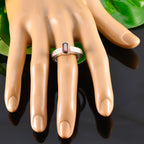 Garnet Solitaire Russian 92.5 Silver Red Gems Eye catching Trendy Ring Jewelry