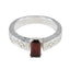 Garnet Solitaire Russian 92.5 Silver Red Gems Eye catching Trendy Ring Jewelry