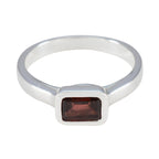 Garnet Solitaire French Sterling Silver Red Gems Featherlight Contemporary Ring Jewellery